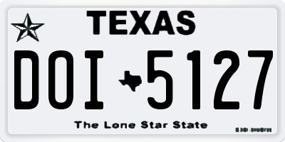 TX license plate DOI5127