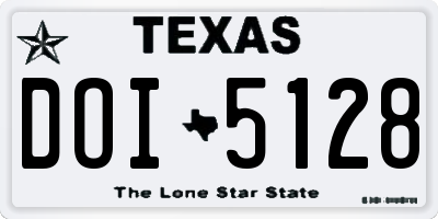 TX license plate DOI5128
