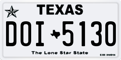 TX license plate DOI5130