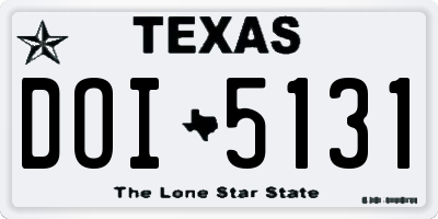 TX license plate DOI5131