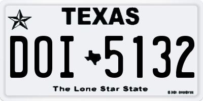 TX license plate DOI5132