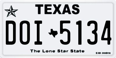 TX license plate DOI5134