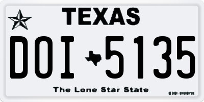 TX license plate DOI5135