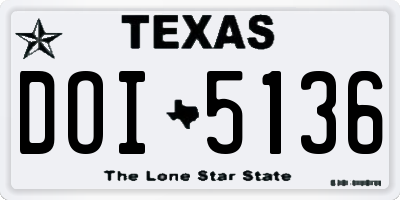TX license plate DOI5136