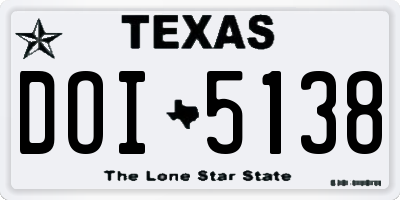 TX license plate DOI5138