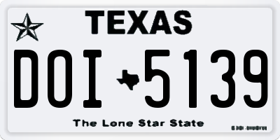 TX license plate DOI5139