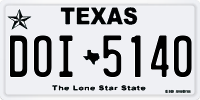 TX license plate DOI5140