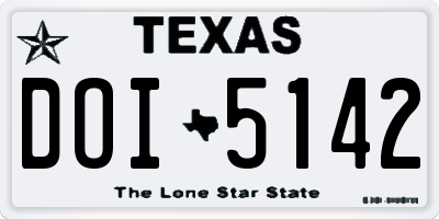 TX license plate DOI5142