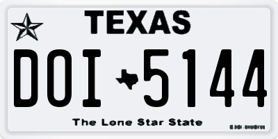 TX license plate DOI5144