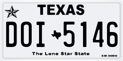 TX license plate DOI5146