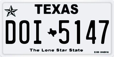 TX license plate DOI5147