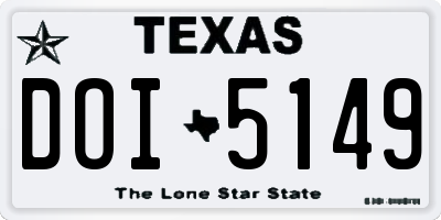 TX license plate DOI5149