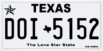 TX license plate DOI5152