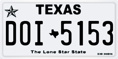 TX license plate DOI5153