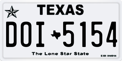 TX license plate DOI5154