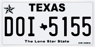TX license plate DOI5155
