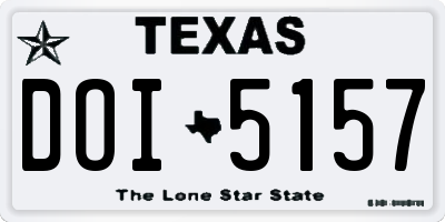 TX license plate DOI5157