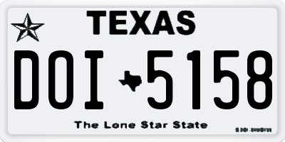 TX license plate DOI5158