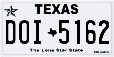 TX license plate DOI5162