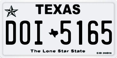 TX license plate DOI5165