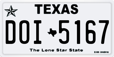 TX license plate DOI5167