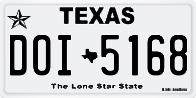 TX license plate DOI5168