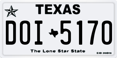TX license plate DOI5170