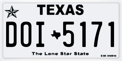 TX license plate DOI5171