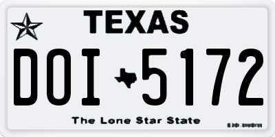 TX license plate DOI5172