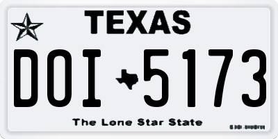 TX license plate DOI5173
