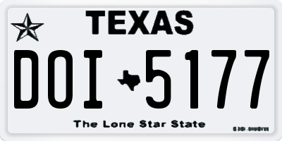 TX license plate DOI5177