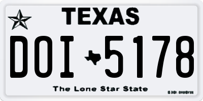 TX license plate DOI5178