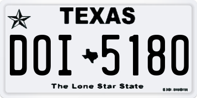 TX license plate DOI5180