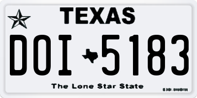 TX license plate DOI5183