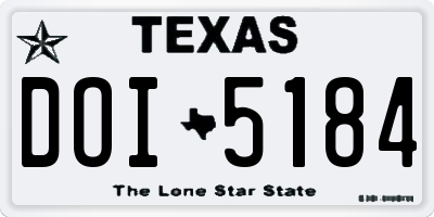 TX license plate DOI5184