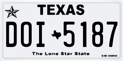 TX license plate DOI5187