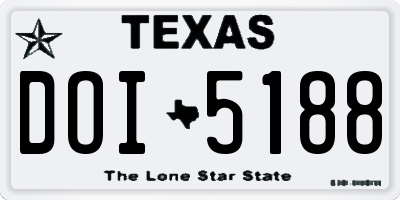 TX license plate DOI5188