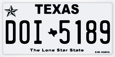 TX license plate DOI5189