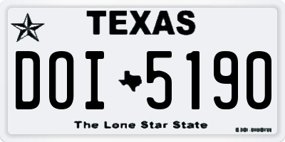 TX license plate DOI5190