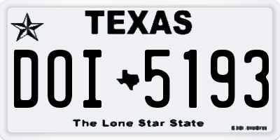 TX license plate DOI5193