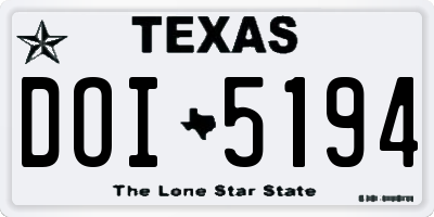 TX license plate DOI5194