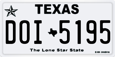 TX license plate DOI5195