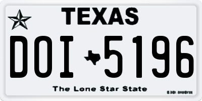 TX license plate DOI5196