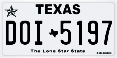 TX license plate DOI5197