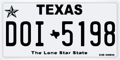 TX license plate DOI5198