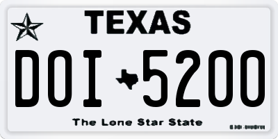 TX license plate DOI5200