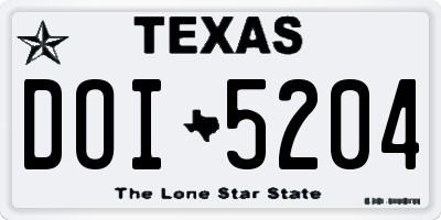 TX license plate DOI5204
