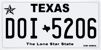 TX license plate DOI5206