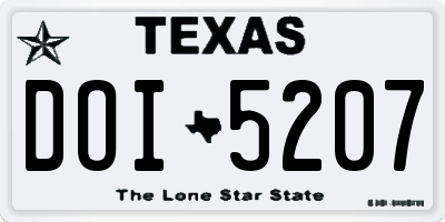 TX license plate DOI5207