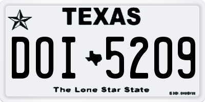 TX license plate DOI5209